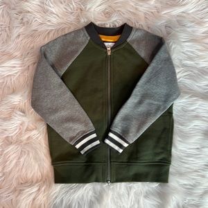 Old Navy Boys Zip Sweatshirt Size 5 XS Olive & Grey